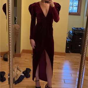 Velvet ruby red long sleeve dress CQ by CQ